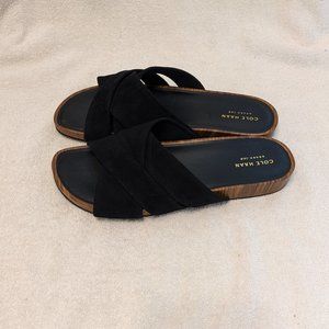 Cole Haan Braelyn Footbed Black Suede Sandal